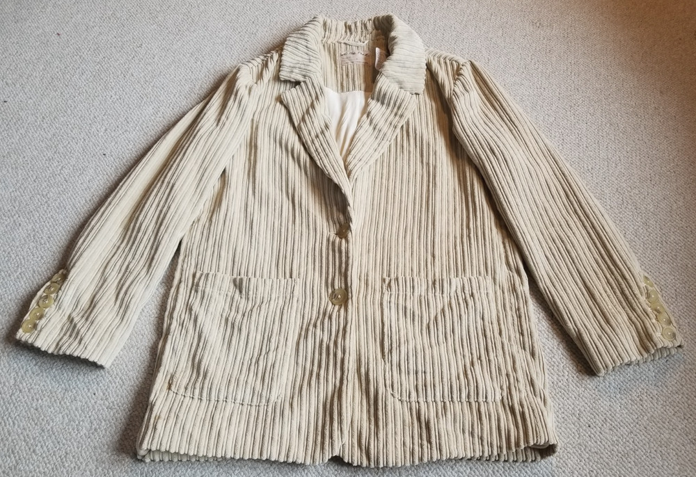 NWT $168 Womens Jacket-WE THE FREE-FREE PEOPLE-beige 'Everly Corduroy Blazer'-S